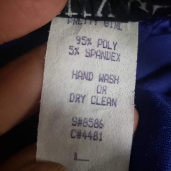 Vintage Velvet Pants Blue Cobalt Drawstring Pajama Lounge Straight Leg 70s Small - Picture 11 of 12